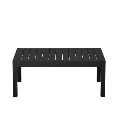 Outdoor Patio Set Aluminum Black Light Gray 4 Piece Seats 5