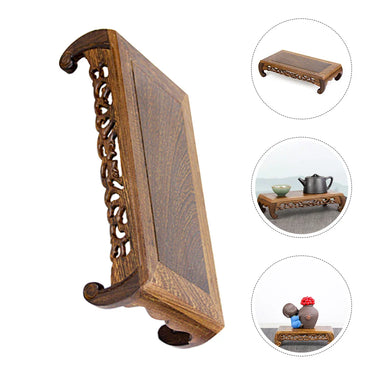 Rectangular Chinese Wood Base Display Stand for Carved Vase, Teapot, Bonsai