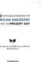 700 Notable Persons of African Ancestry 1400 Bc to Present Day: An Eye-Opener of 3,400 Years of World Black History - Paperback