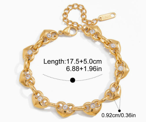 Lucky Pig-Nose Clasp Golden Titanium Steel Bracelet For Women High-End Jewelry