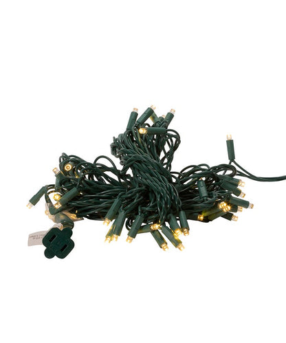 50-Light 5mm Warm White LED Green Wire Light Set