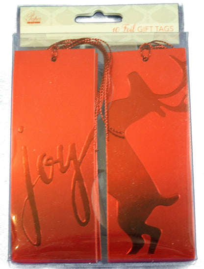 Foil Embossed Tie Gift Tags 10 Pack - Green