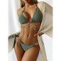 Chain Linked Triangle Tie Side Bikini Swimsuit
