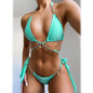 Chain Linked Triangle Tie Side Bikini Swimsuit