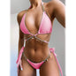 Chain Linked Triangle Tie Side Bikini Swimsuit