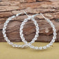 Chain Style Hoop Earrings in 18K White Gold