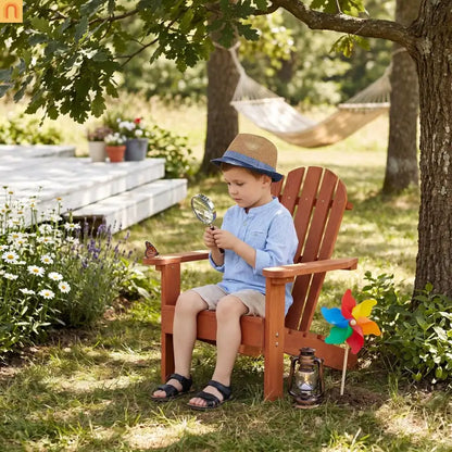 Outdoor Kids Adirondack Chair Hemlock Wood Red 80lb Capacity