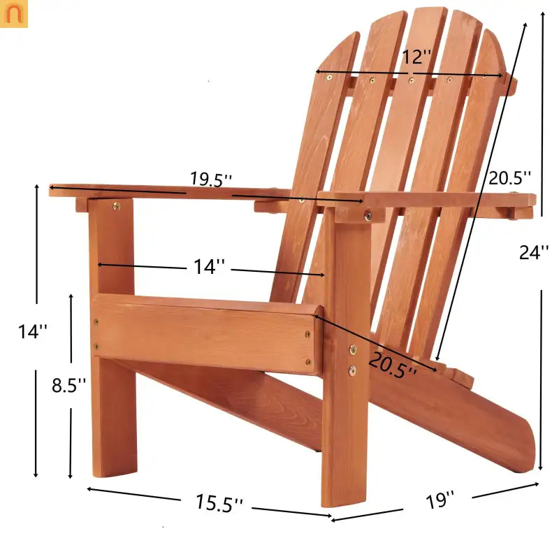 Outdoor Kids Adirondack Chair Hemlock Wood Red 80lb Capacity