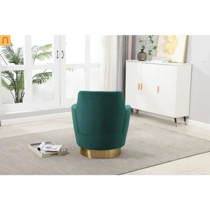 Accent Chair Barrel Swivel Velvet Emerald 360 Degree 300 lb 29in
