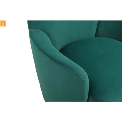 Accent Chair Barrel Swivel Velvet Emerald 360 Degree 300 lb 29in