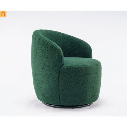Dark Green Barrel Swivel Accent Chair 25in