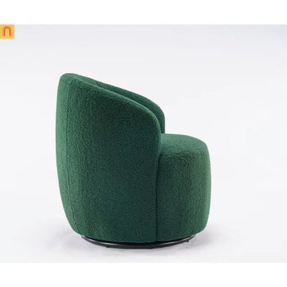 Dark Green Barrel Swivel Accent Chair 25in