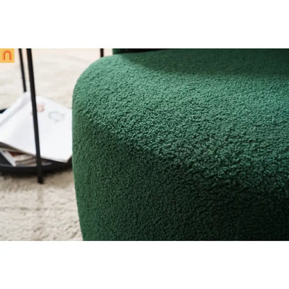 Dark Green Barrel Swivel Accent Chair 25in