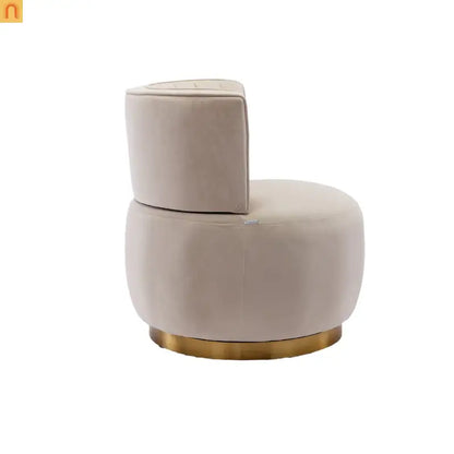 Accent Chair Barrel Swivel Velvet Beige 360 Degree 300 lb 25in
