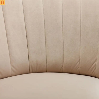 Accent Chair Barrel Swivel Velvet Beige 360 Degree 300 lb 25in