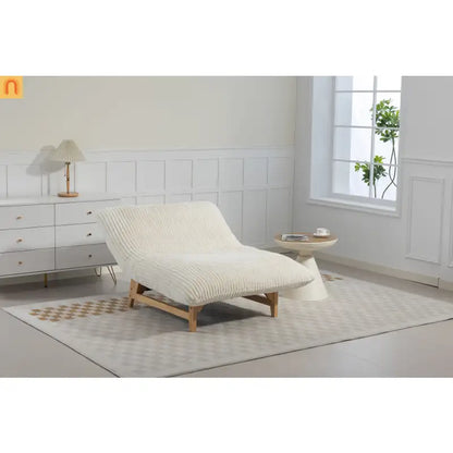 Bean Bag Chair Corduroy Backrest 39in Off White
