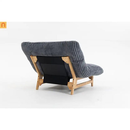 Chair Bean Bag Corduroy Dark Gray Backrest 39in Cotton Fill
