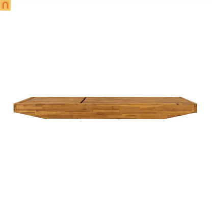 Outdoor Lounge Chair Acacia Wood Teak Boat Shape 3 Position 300 LB