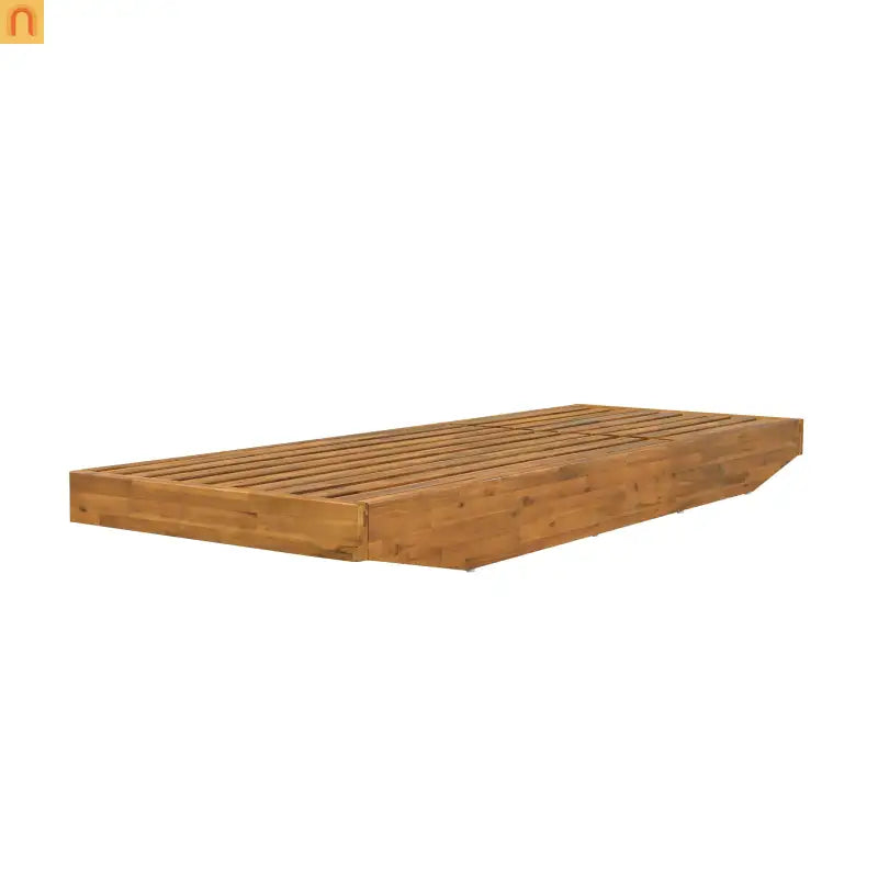 Outdoor Lounge Chair Acacia Wood Teak Boat Shape 3 Position 300 LB