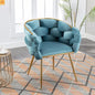 Accent Chair Velvet Blue Gold Legs Cotton Fill 220 lb 28in