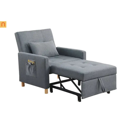 Chair Convertible 3-in-1 Fabric Dark Gray Adjustable Backrest 330 lb