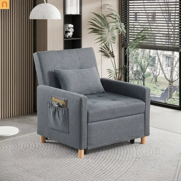 Chair Convertible 3-in-1 Fabric Dark Gray Adjustable Backrest 330 lb