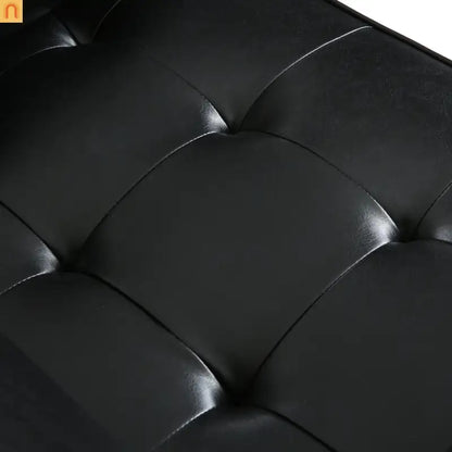 Accent Chair PU Leather Black Birch Wood Legs 44in Wide