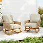 Outdoor Rocking Chair PE Rattan Beige Cushion