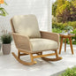 Outdoor Rocking Chair PE Rattan 24.8" Wide Beige