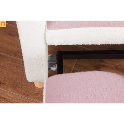 Convertible 3-in-1 Teddy Fabric Chair Pink 330 lb