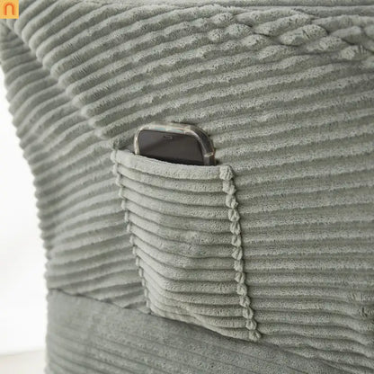 Accent Chair Lounge Flannelette Light Green Ottoman
