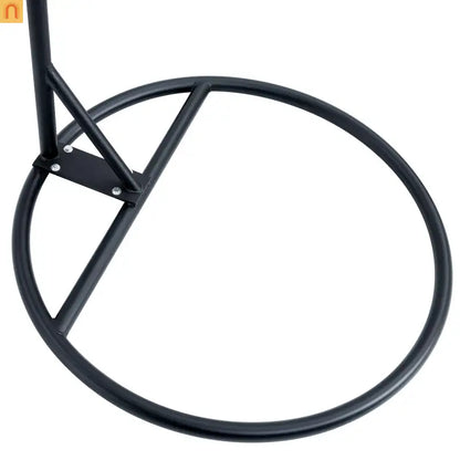 Outdoor Hanging Egg Swing Chair Wicker Black with Stand 79in