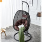 Outdoor Hanging Egg Swing Chair Wicker Black with Stand 79in