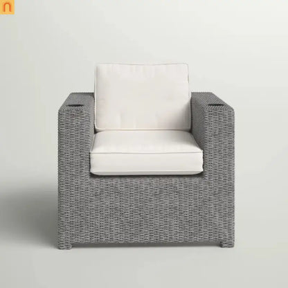 Outdoor Wicker Recliner Chair 33" Gray Aluminum Adjustable