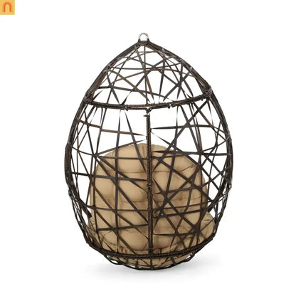 Outdoor Hanging Egg Chair 36.5" PE Rattan Brown