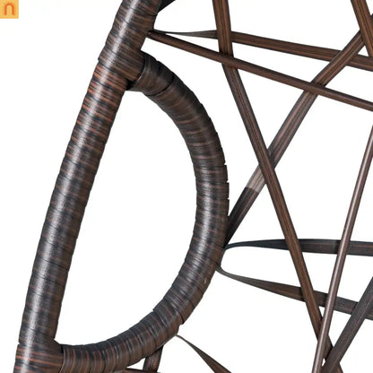 Outdoor Hanging Egg Chair 36.5" PE Rattan Brown