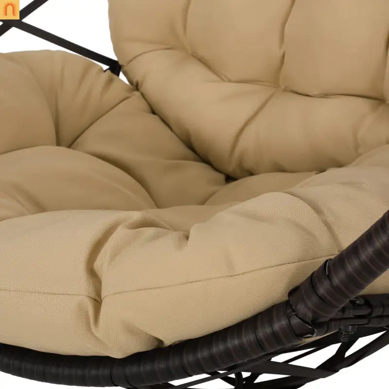 Outdoor Hanging Egg Chair 36.5" PE Rattan Brown