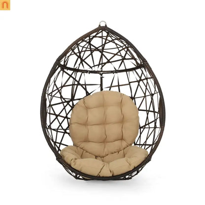 Outdoor Hanging Egg Chair 36.5" PE Rattan Brown