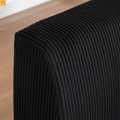 Chair Chaise Left Arm Corduroy Black 67in No Assembly