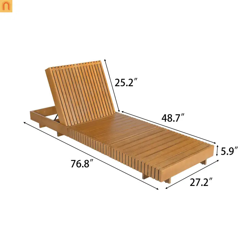 Outdoor Chaise Lounge Set Acacia Wood Dark Gray 6 Position Adjustable 2 Piece