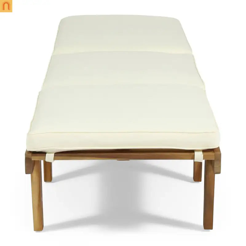 Chaise Lounge Acacia Teak Wood 78.75" Cushion