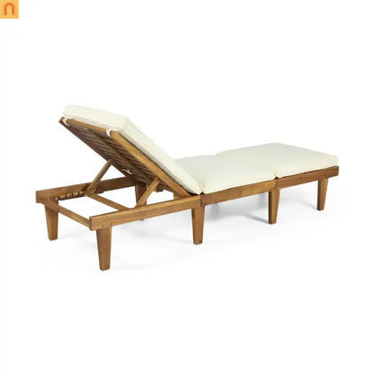 Chaise Lounge Acacia Teak Wood 78.75" Cushion