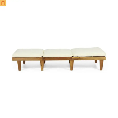 Chaise Lounge Acacia Teak Wood 78.75" Cushion