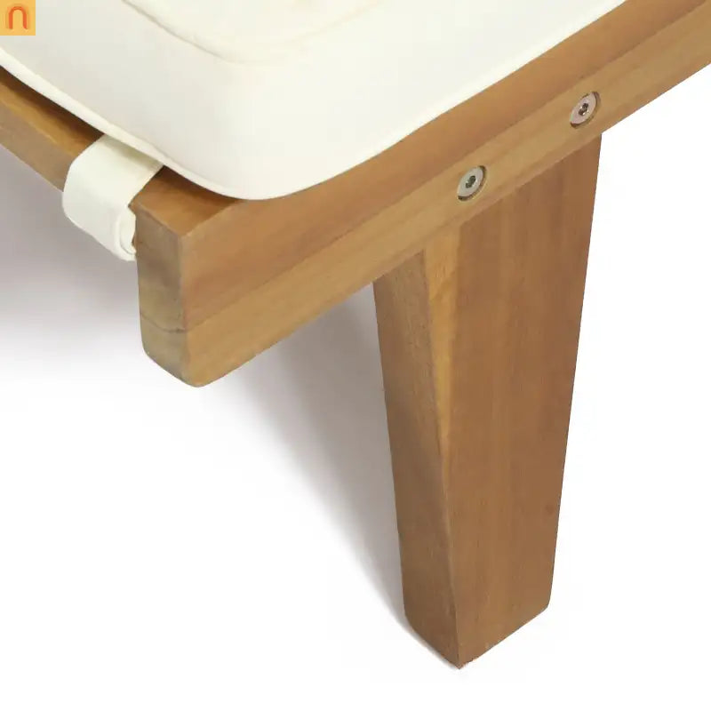 Chaise Lounge Acacia Teak Wood 78.75" Cushion