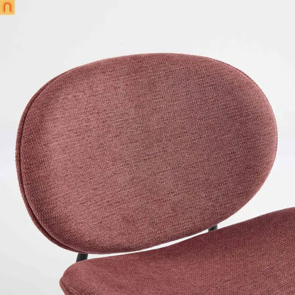Accent Chair Mid-Century Shell Tripod Red Fabric Wide Curved Seat