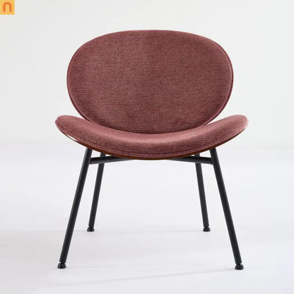 Accent Chair Mid-Century Shell Tripod Red Fabric Wide Curved Seat