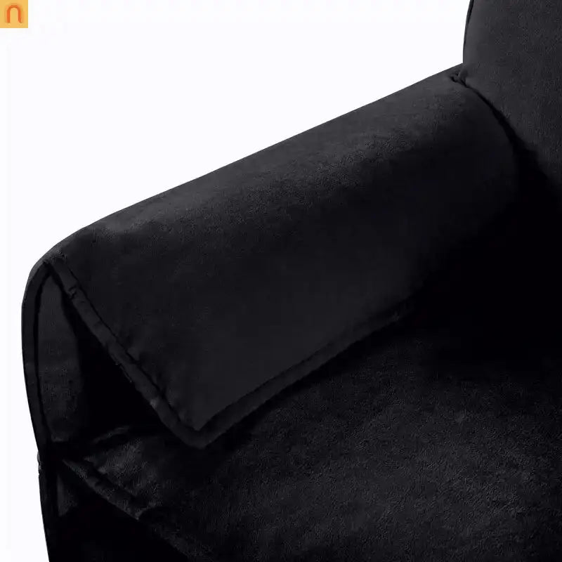 Accent Chair Deep Seat Chenille Black Square Arms Pillow
