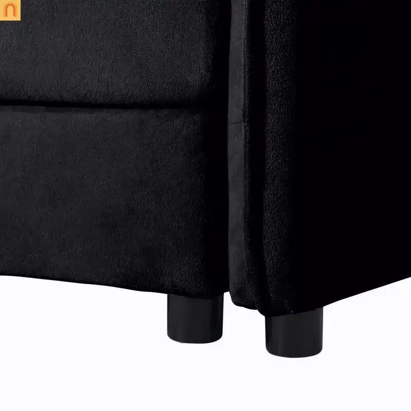 Accent Chair Deep Seat Chenille Black Square Arms Pillow