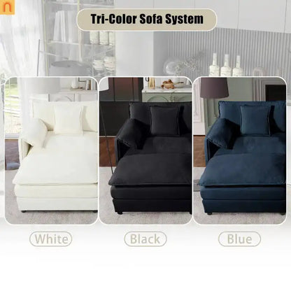 Accent Chair Deep Seat Chenille Black Square Arms Pillow