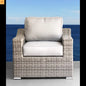 Outdoor Armchair Wicker Aluminum Gray Mix Cushion UV Resistant 33x26in